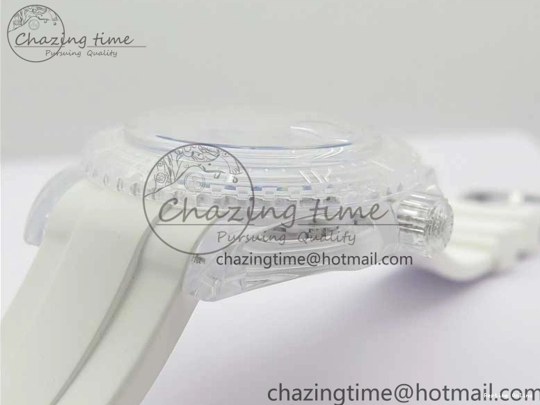 0128 Submariner Phantomlab Transparent KZF Best Edition Blue Fruit Dial on White Rubber Strap VR Classic 2563